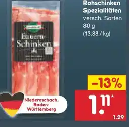 Netto Marken-Discount Tannenhof Rohschinkenspezialität Angebot