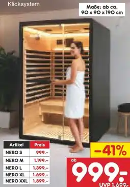 Netto Marken-Discount Home Deluxe Infrarotkabine Nero–M Angebot