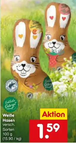 Netto Marken-Discount Fröhliche Osterzeit Weiße Hasen Angebot