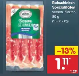 Netto Marken-Discount Familie Wein Rohschinkenspezialitäten Angebot