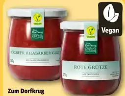 REWE Center Zum Dorfkrug Erdbeer Rhabarber Grütze Vegan Angebot