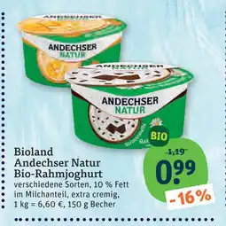tegut Andechser natur bio-rahmjoghurt Angebot