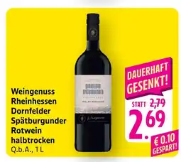Edeka Weingenuss rheinhessen dornfelder spätburgunder rotwein halbtrocken Angebot