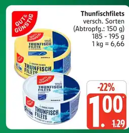 Marktkauf Gut & günstig thunfischfilets Angebot