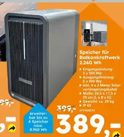 Globus Baumarkt Speicher für balkonkraftwerk Angebot