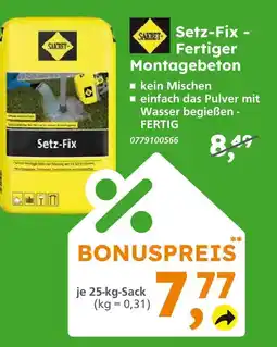 Globus Baumarkt Sakret setz-fix - fertiger montagebeton Angebot