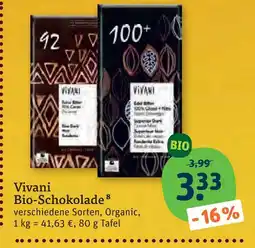 tegut Vivani bio-schokolade Angebot