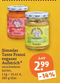 tegut Simmler tante franzi veganer aufstrich Angebot