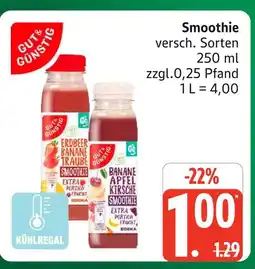 Marktkauf Gut & günstig erdbeer banane traube smoothie Angebot