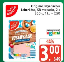 Marktkauf Gut & günstig original bayerischer leberkäse Angebot