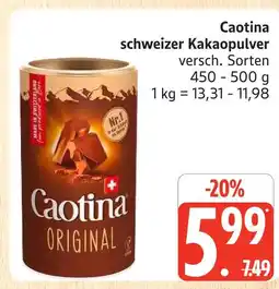 Marktkauf Caotina schweizer kakaopulver Angebot