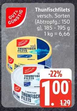 Edeka Gut & günstig thunfischfilets Angebot
