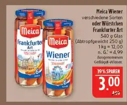 Marktkauf Meica wiener oder würstchen frankfurter art Angebot