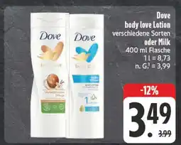 E-Center Dove body love lotion Angebot