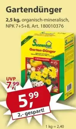 Sonderpreis Baumarkt Sonnenhof Gartendünger Angebot
