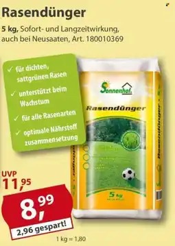 Sonderpreis Baumarkt Sonnenhof Rasendünger Angebot