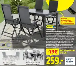 Lidl Livarno Home Aluminium-Gartenmöbelset, 5-teilig Angebot