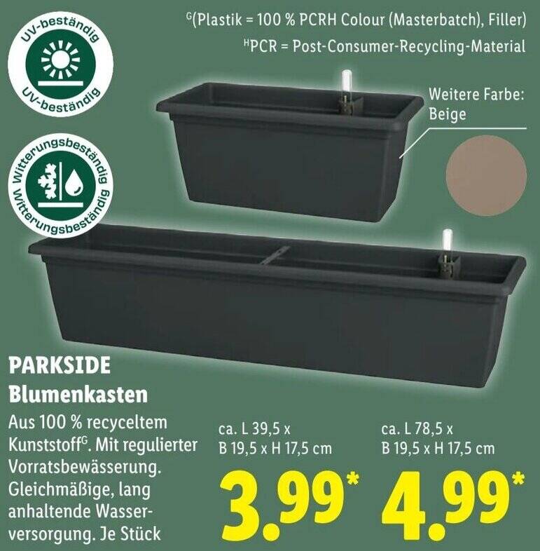 PARKSIDE Blumenkasten Angebot bei Lidl
