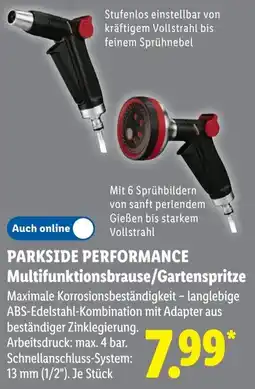 Lidl PARKSIDE PERFORMANCE Multifunktionsbrause/Gartenspritze Angebot