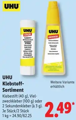 Lidl UHU Klebstoff Sortiment Angebot