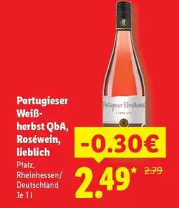 Lidl Portugieser Weißherbst QbA, Roséwein, lieblich Angebot