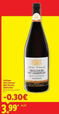 Lidl Trollinger mit Lemberger QbA, Rotwein, halbtrocken Angebot