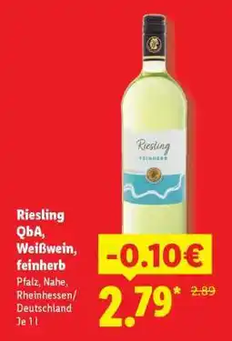 Lidl Riesling QbA, Weißwein, feinherb Angebot
