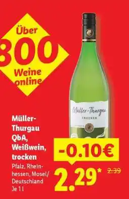Lidl Müller-Thurgau QbA, Weißwein, trocken Angebot