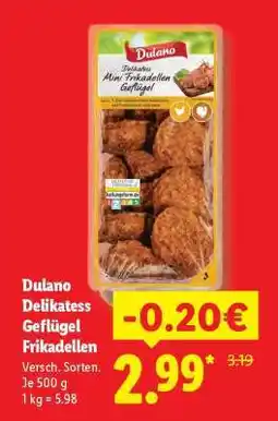 Lidl Dulano Delikatess Geflügel Frikadellen Angebot
