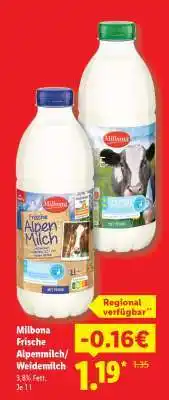 Lidl Milbona Frische Alpenmilch/Weidemilch Angebot
