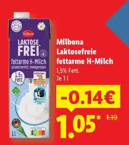Lidl Milbona Laktosefreie fettarme H-Milch Angebot