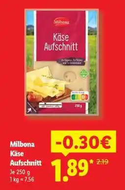 Lidl Milbona Käse Aufschnitt Angebot