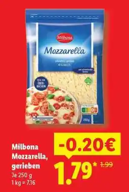 Lidl Milbona Mozzarella gerieben Angebot