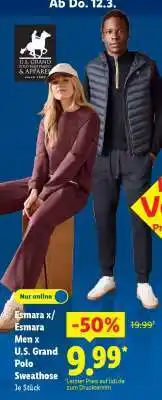 Lidl Esmara x/ Esmara Men x U.S. Grand Polo Sweathose Angebot