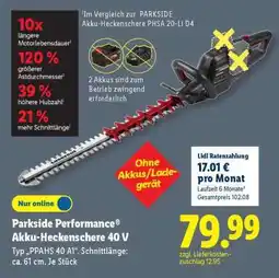Lidl PARKSIDE PERFORMANCE Akku-Heckenschere 40 V Angebot
