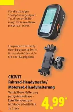 Lidl CRIVIT Fahrrad-Handytasche/Motorrad-Handyhalterung Angebot