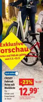 Lidl CRIVIT Fahrrad-Helm mit Rücklicht Angebot
