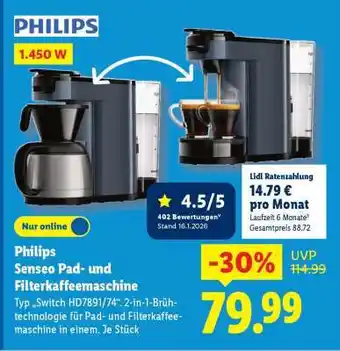 Philips Senseo Pad- und Filterkaffeemaschine