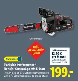 Lidl Parkside Performance Benzin-Kettensäge mit E-Start Angebot