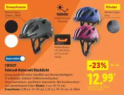Lidl CRIVIT Fahrrad-Helm mit Rücklicht Angebot