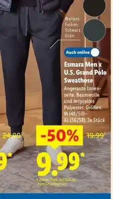 Lidl Esmara Men x U.S. Grand Polo Sweathose Angebot