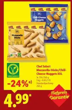 Lidl Chef Select Mozzarella-Sticks/Chili-Cheese-Nuggets XXL Angebot