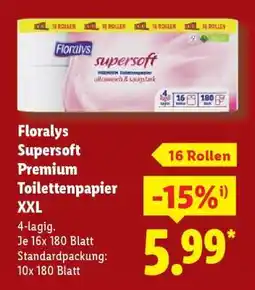Lidl Florays Supersoft Premium Toilettenpapier XXL Angebot