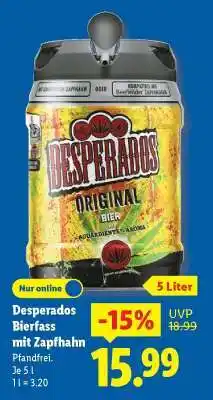 Lidl Desperados Bierfass mit Zapfhahn Angebot