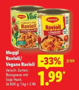 Lidl Maggi Ravioli/ Vegane Ravioli Angebot
