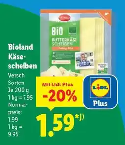 Lidl Bioland Käse­ scheiben Angebot