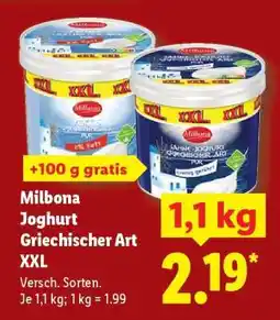 Lidl Milbona Joghurt Griechischer Art XXL Angebot