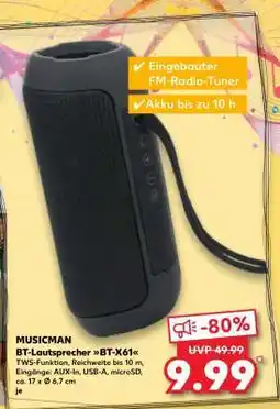 Kaufland MUSICMAN BT-Lautsprecher BT-X61 Angebot