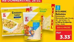 Kaufland K-CLASSIC Reibekäse Angebot