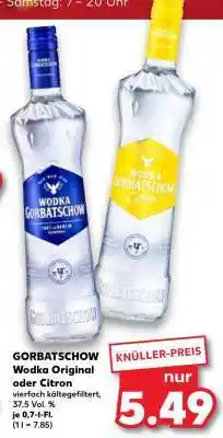 Kaufland GORBATSCHOW Wodka Original oder Citron Angebot
